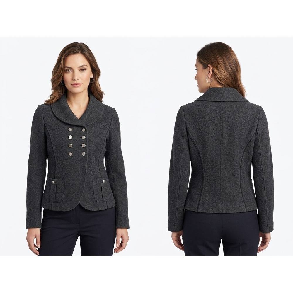 NWT WYETH by Todd Magill rare vintage Charcoal Gray Boiled Wool Peacoat Jacket